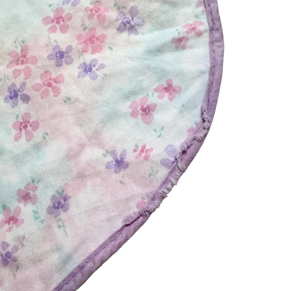 Vintage Artistic Creation Floral Apron Pink Purple Cottagecore Retro Made in USA